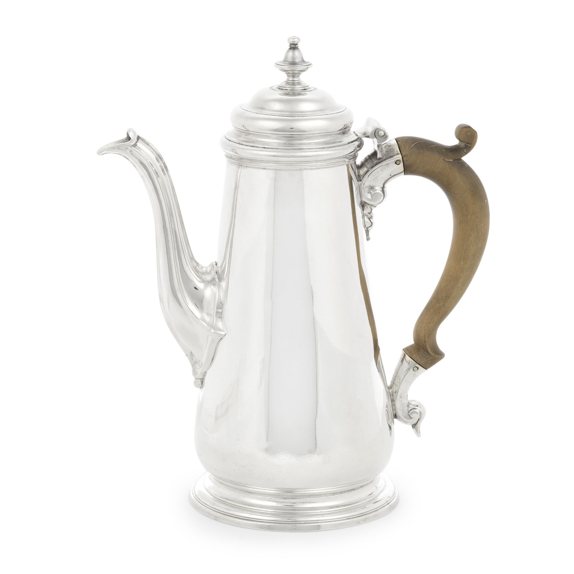 A George II silver coffee pot James Wilks, London 1742