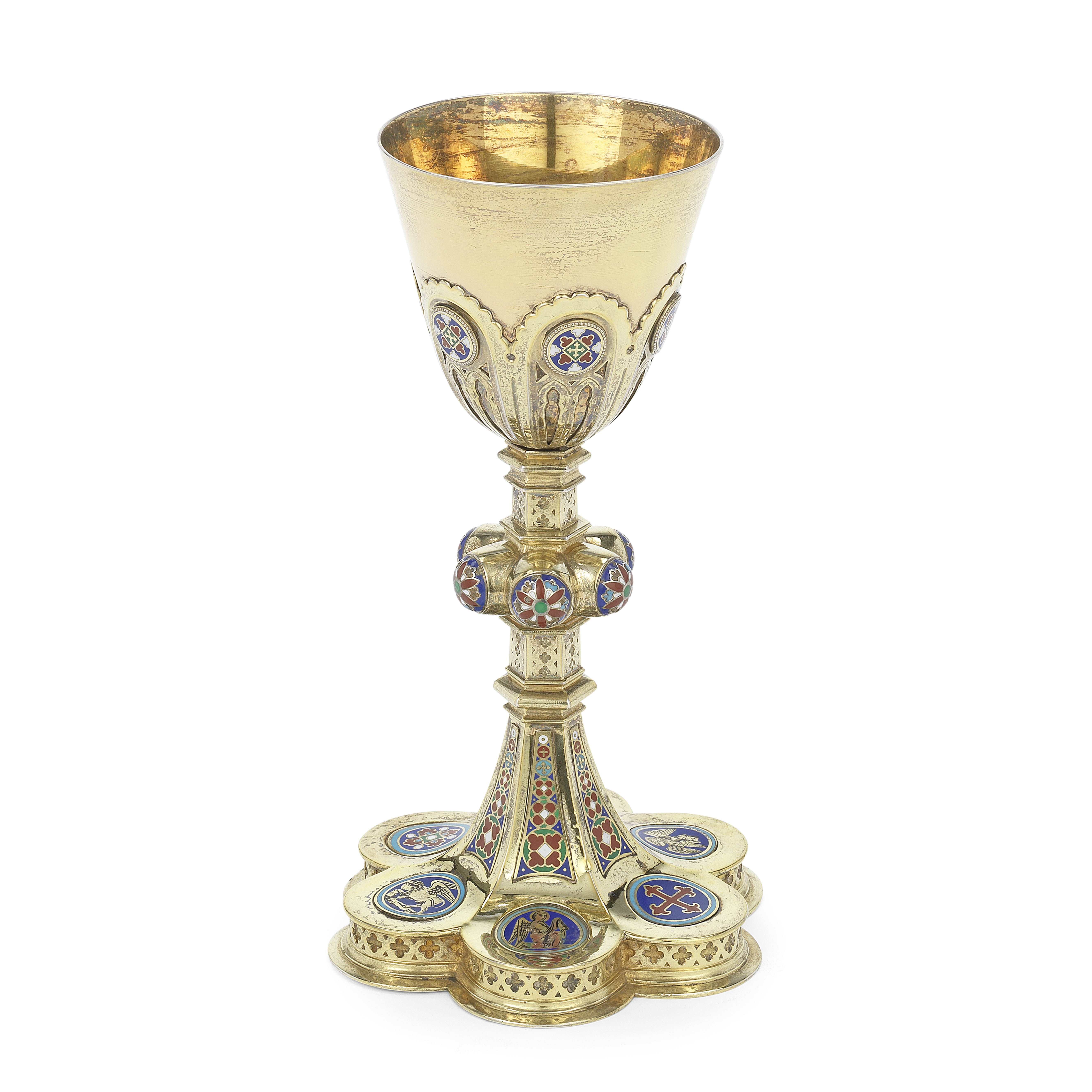 A French silver-gilt and enamel chalice Placide Poussielgue-Rusand, Paris circa 1860