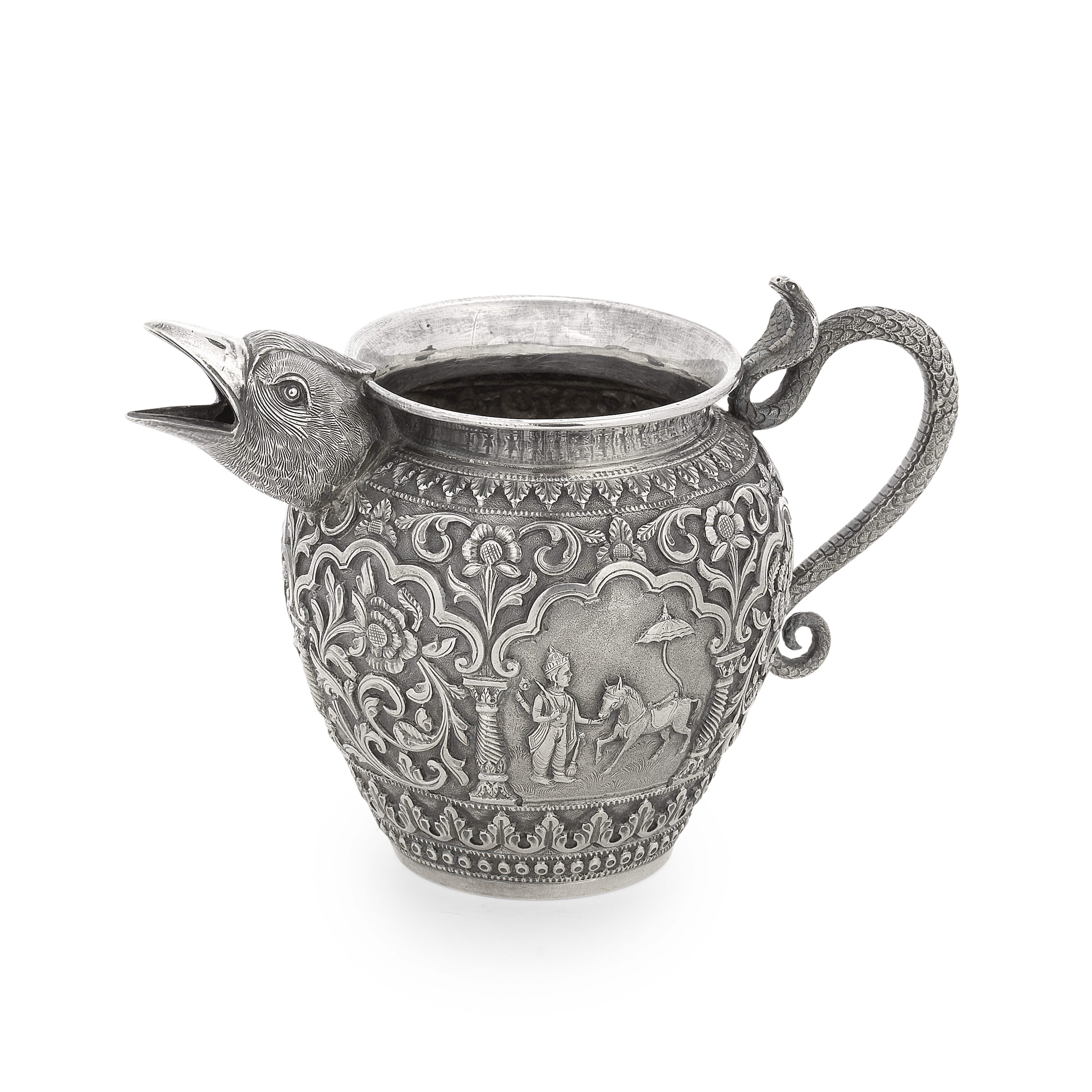 A good Indian silver cream jug Oomersi Mawji, Bhuj, 19th century