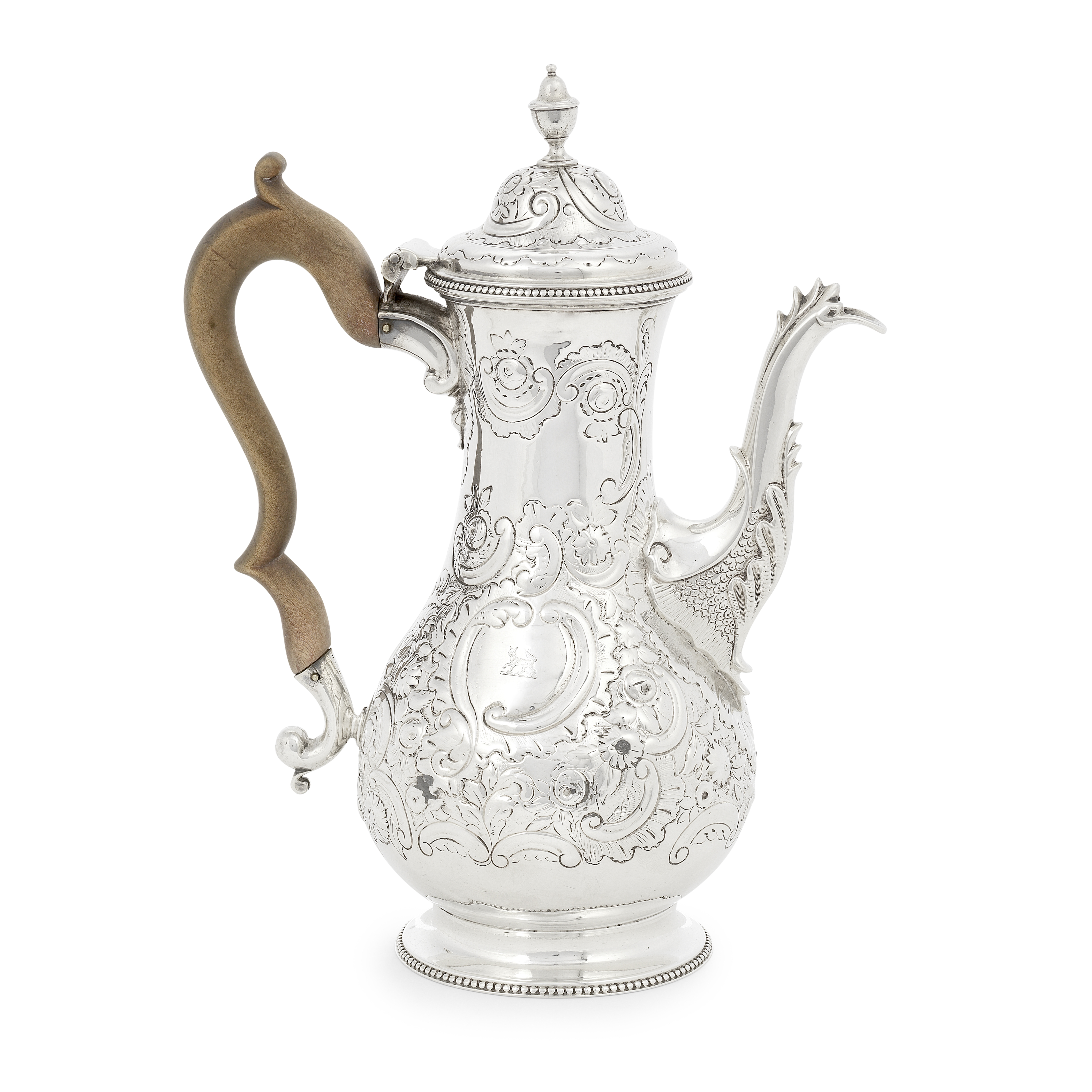 A George III silver coffee pot Walter Brind, London 1776