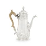 A George II silver coffee pot James Wilks, London 1755