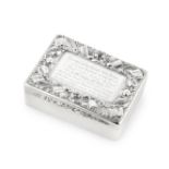 Royal North British Fusiliers Interest: A William IV silver table snuff box John Linnet, London 1830