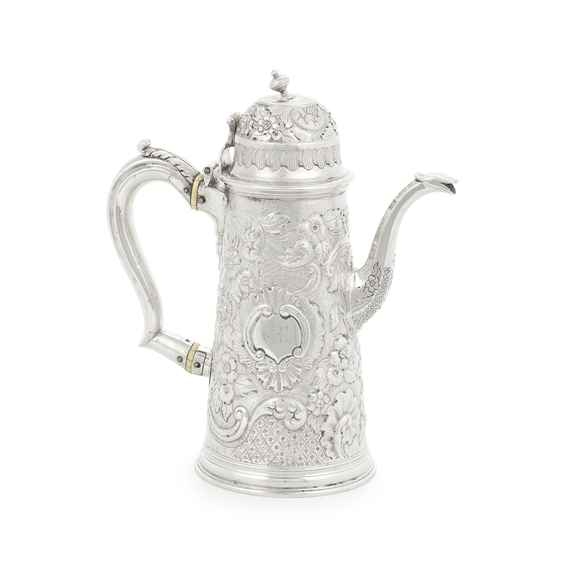 A Queen Anne silver coffee pot Simon Pantin, London 1713