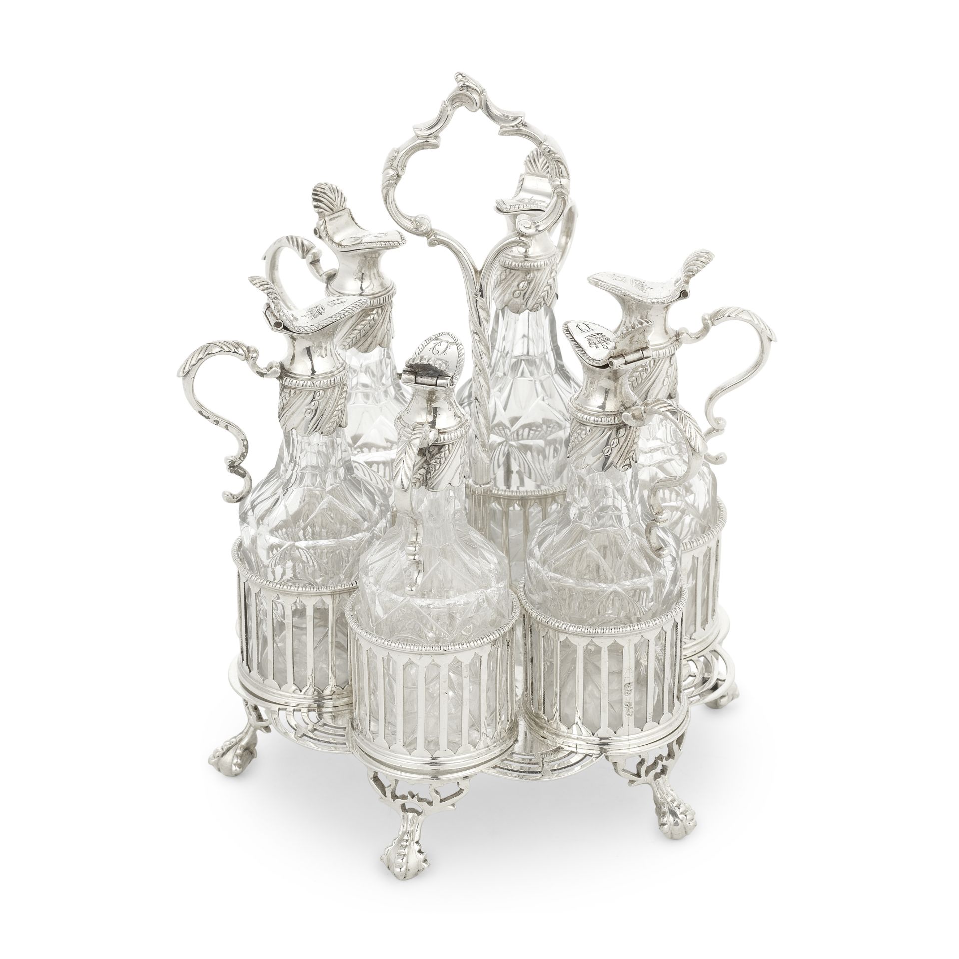 A George III silver cruet Jabez Daniell & James Mince, London 1770