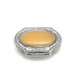 An 18th century silver and agate mounted snuff box unmarked