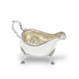 An 18th century Irish silver sauceboat Matthew West, Dublin, circa 1775