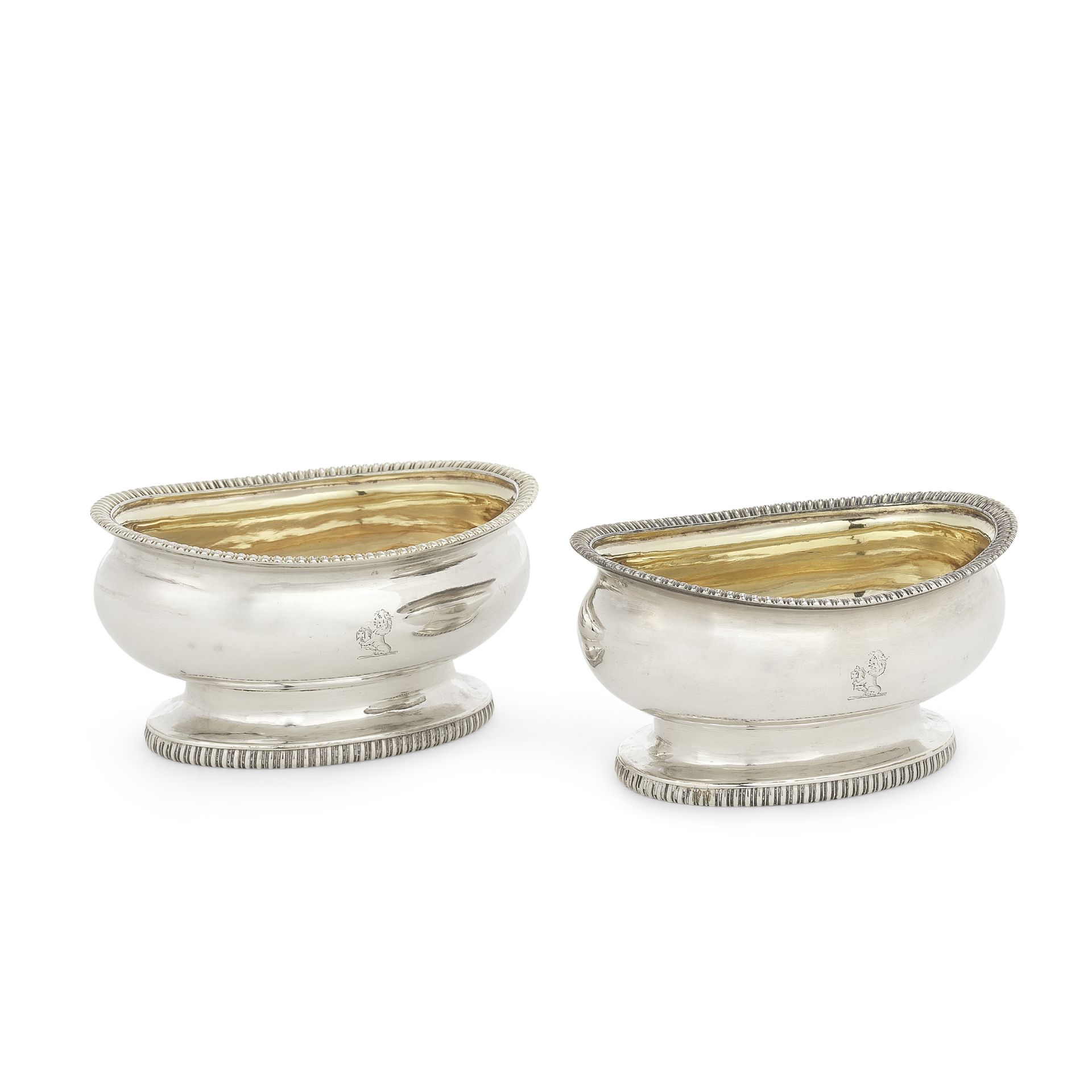 A pair of George III silver salts Solomon Hougham, London 1808 ; and further items (qty)