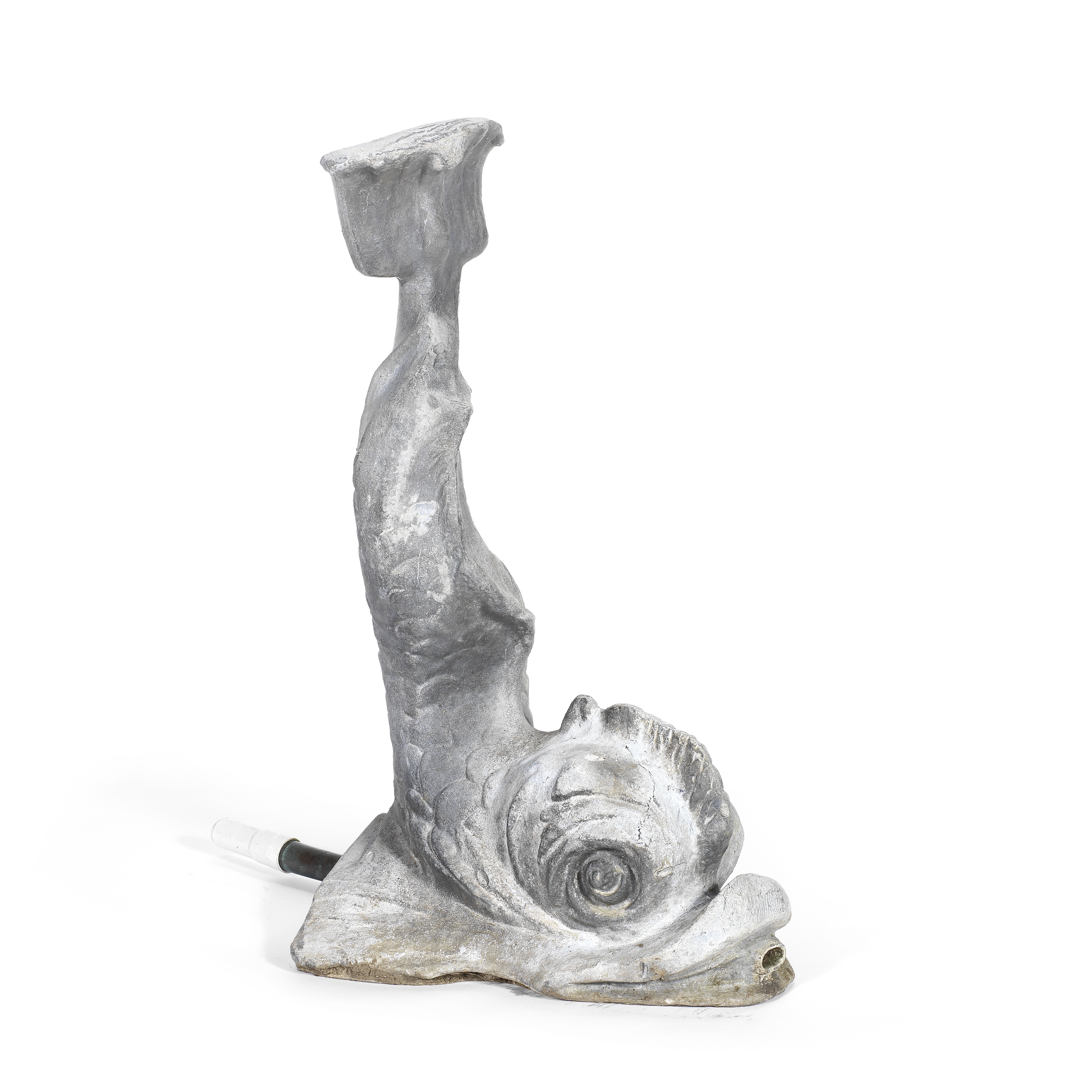 A decorative cast lead Dolphin fountain head probably cast by H.Crowther Ltd of Syon Lodge