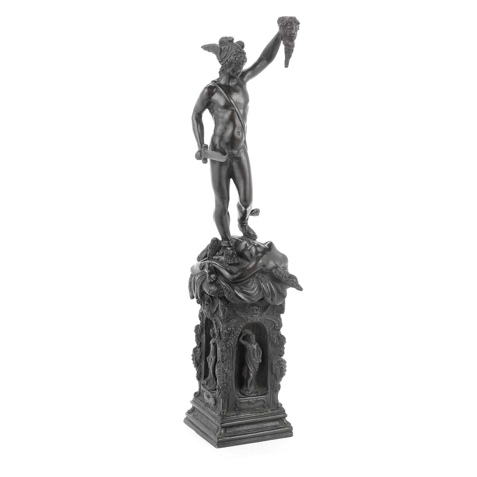 After Benvenuto Cellini (Italian, 1500-1571): A late 19th century Italian patinated bronze figure...