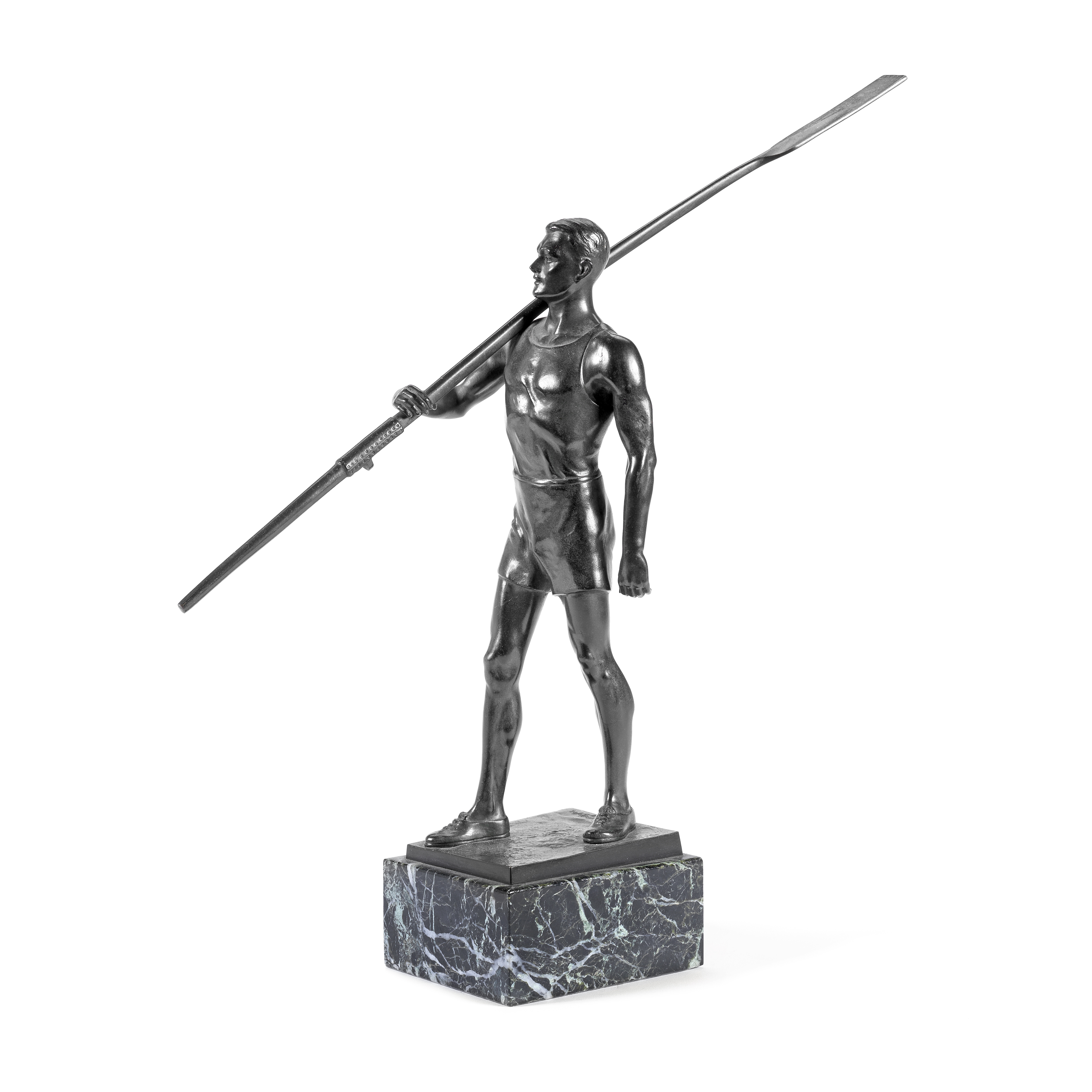 Otto Schmidt-Hofer (German, 1873-1925): A patinated bronze figure of an oarsman