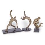 Stella Shawzin (South African, 1920-2020) Sporting figures: a set of 3 44cm high and smaller. ((3))