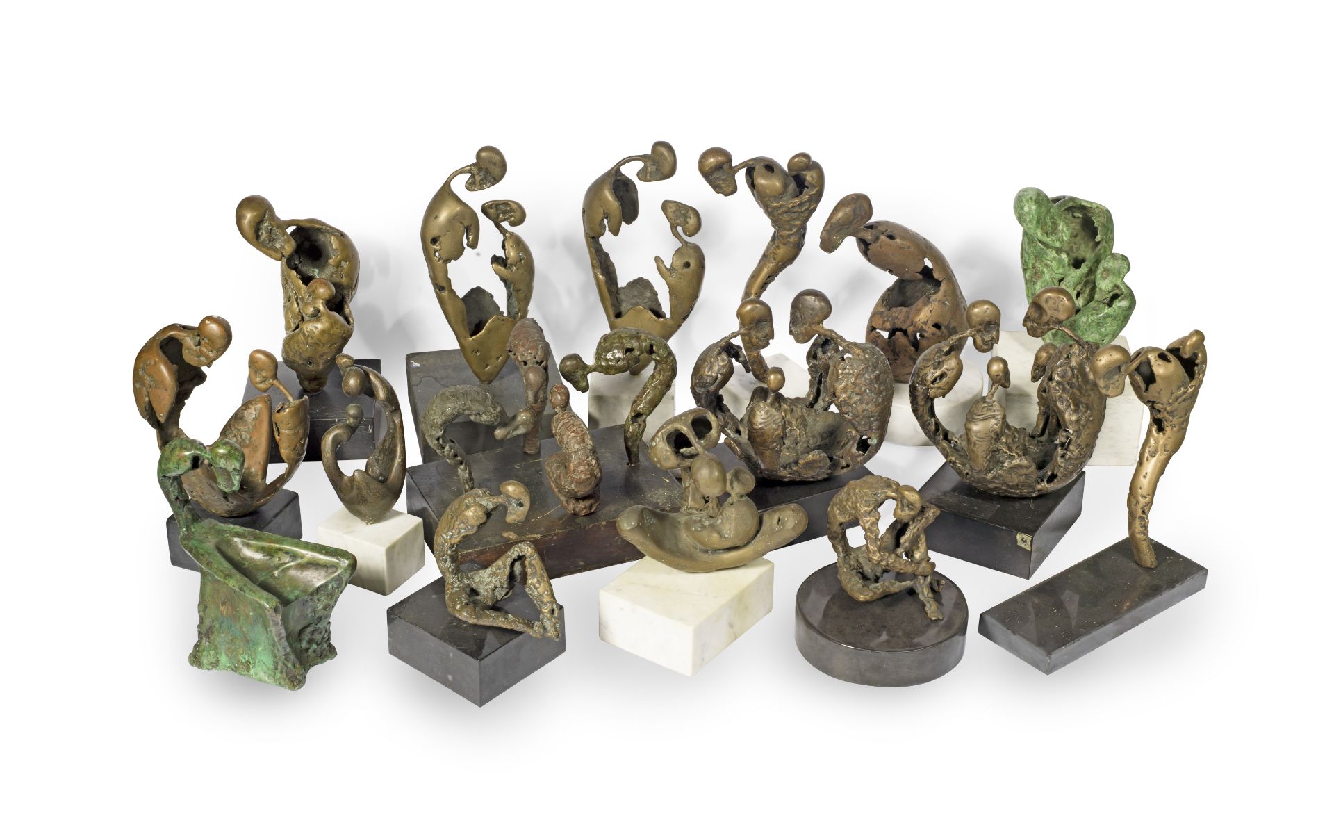 Stella Shawzin (South African, 1920-2020) Lesotho figures III: sixteen sculptures 35cm. (13 3/4 i...