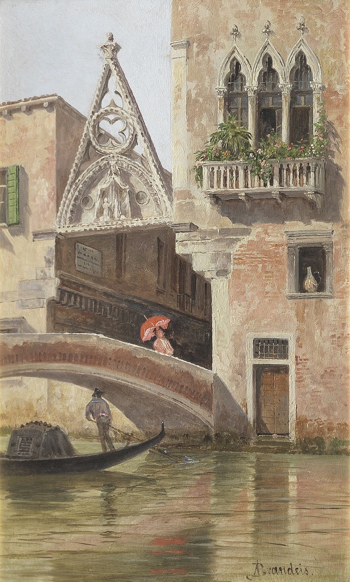 Antonietta Brandeis (Czech, 1849-1926) Le Ponte de Paradiso, Venice