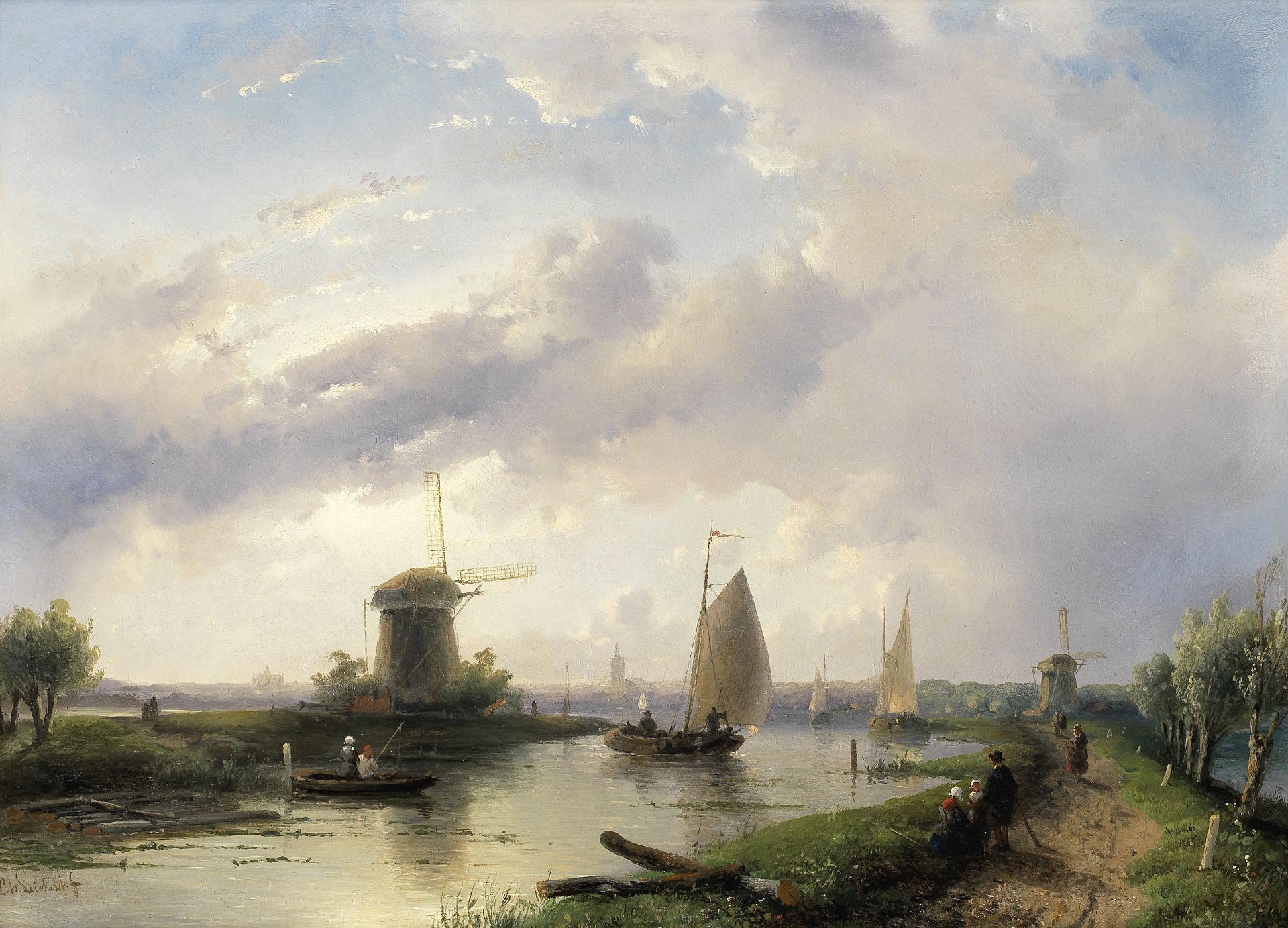 Charles Henri Joseph Leickert (Dutch, 1816-1907) A summer's day in Holland