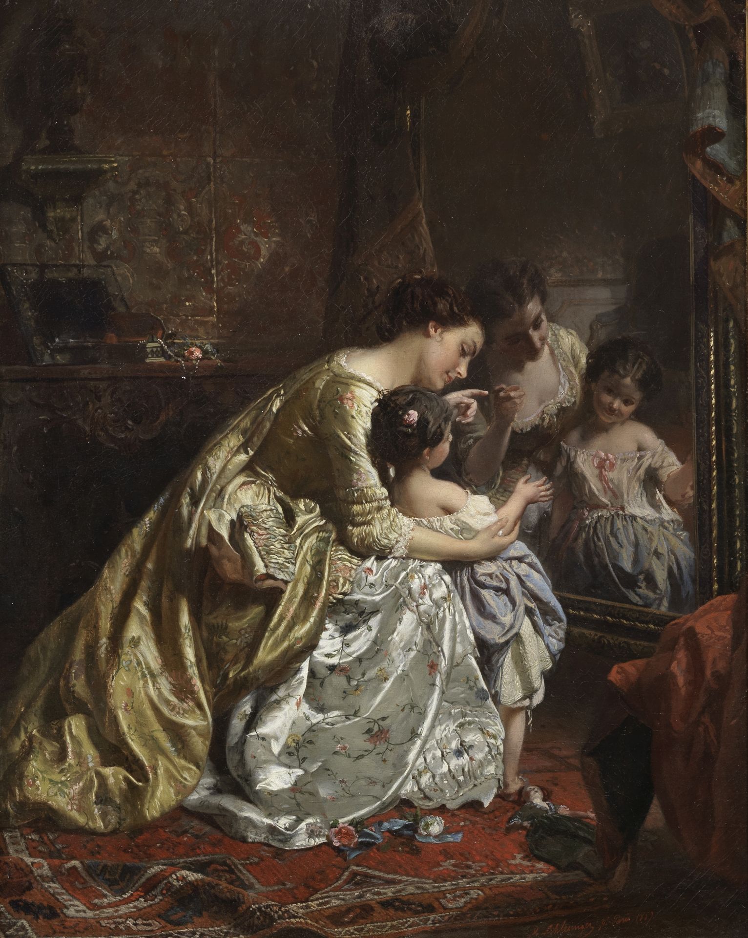 Henry Guillaume Schlesinger (French, 1814-1893) At the mirror