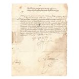 PHILIP II OF SPAIN Letter signed ('El Rey') as King of England ('Rey de Ingleterra') Hampton Cou...