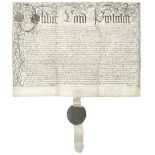CROMWELL (OLIVER) Document in his name 'inrolled at Westminster before Oliver St. John & his asso...