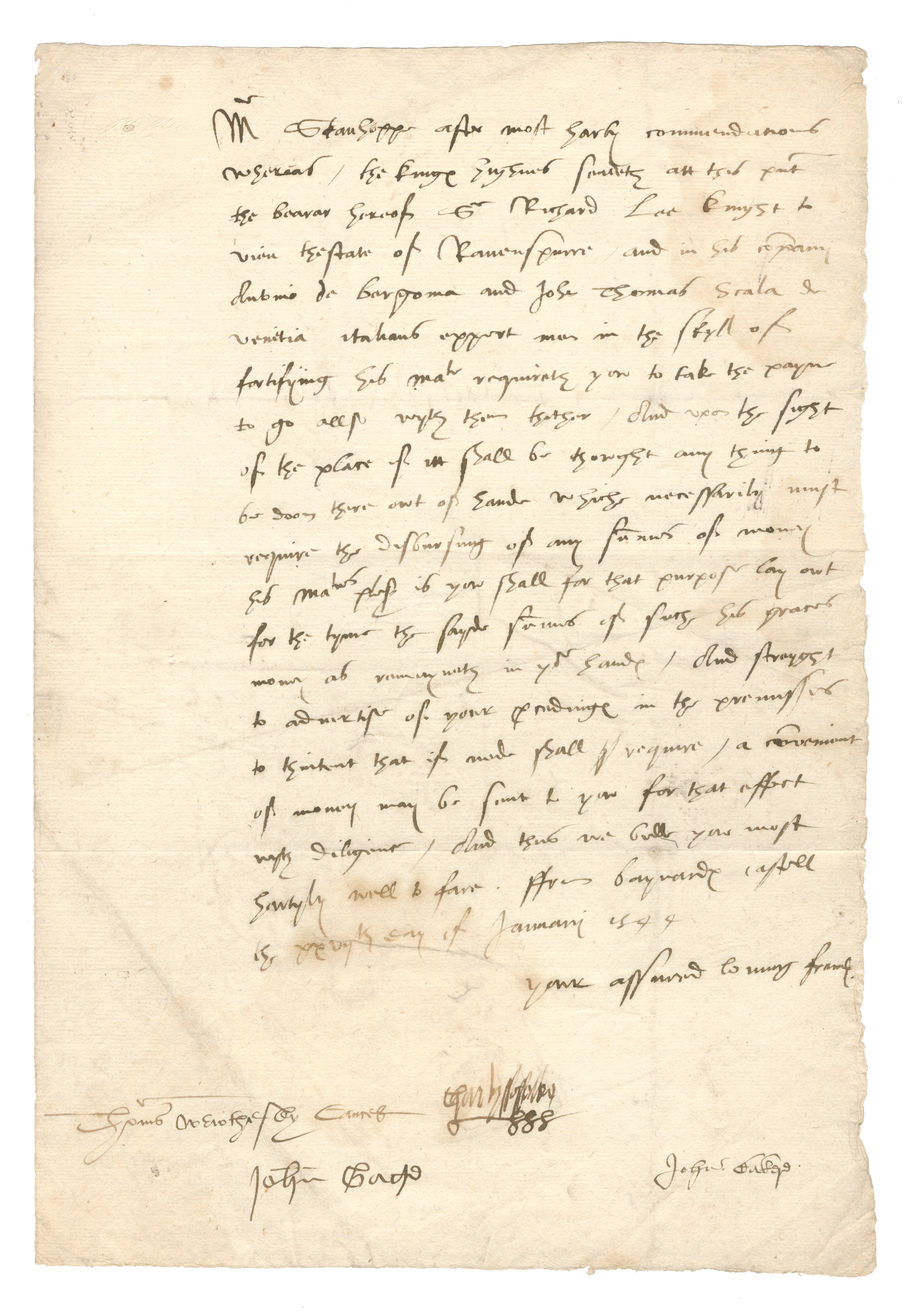 HENRY VIII &#8211; MINISTERS OF STATE Letter signed by Henry VIII's ministers of state, Baynard'...