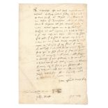 HENRY VIII &#8211; MINISTERS OF STATE Letter signed by Henry VIII's ministers of state, Baynard'...