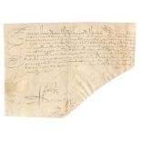 HENRI IV OF FRANCE Order signed ('Henry'), to the treasurer of the exchequer M. Estienne, Fontai...