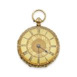 Smith, Huddersfield. An 18K gold key wind open face pocket watch Chester Hallmark for 1857