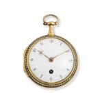 Charles Green. A gold and enamel key wind open face pocket watch Circa 1800