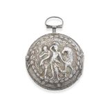 Josephson, London. A silver key wind pair case pocket watch Circa 1750