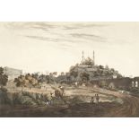 After Henry Salt (British, 1780-1827) 'A View of Lucknow' hand-coloured aquatint by D. Havell aft...