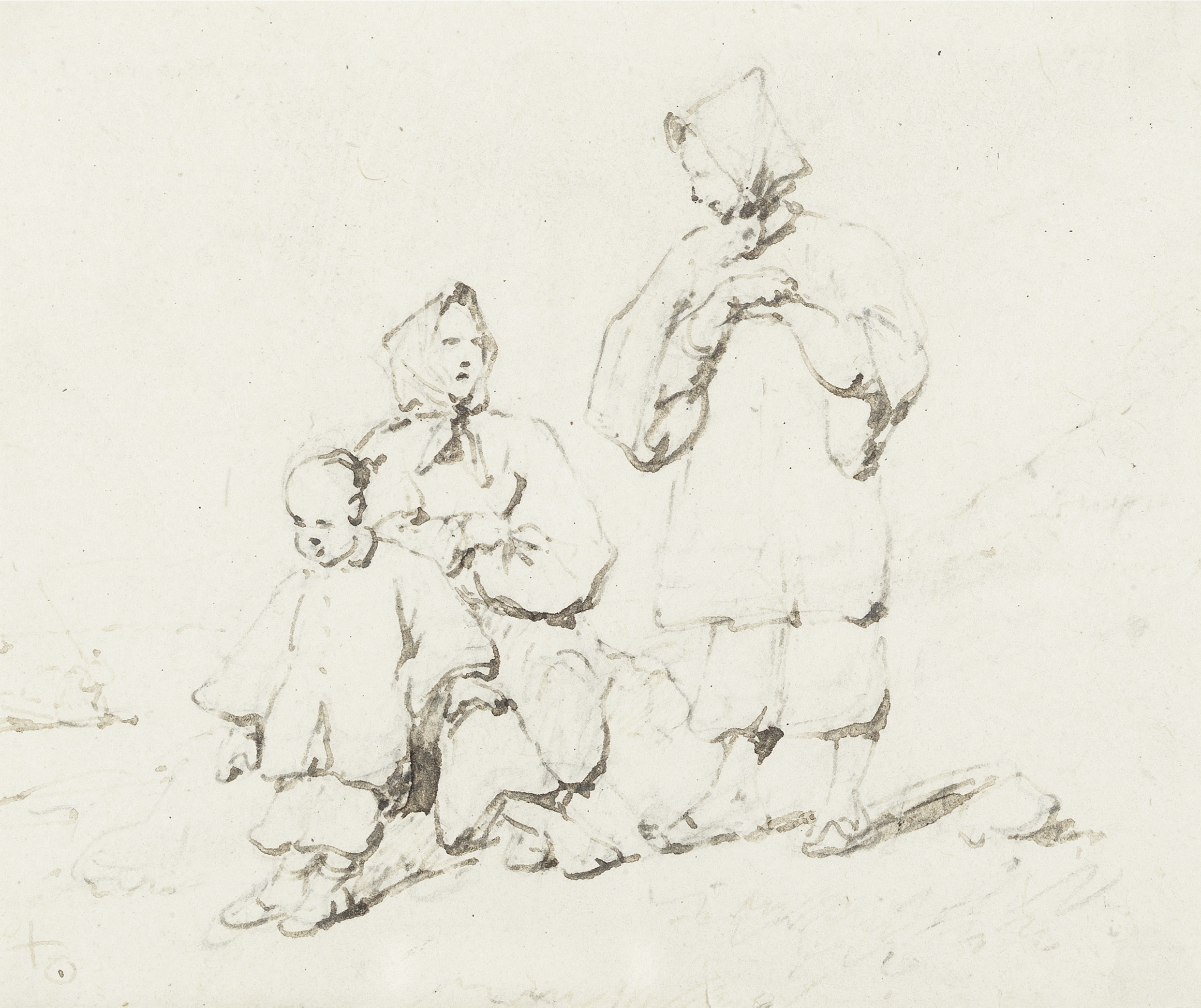 George Chinnery RHA (Tipperary 1774-1852 Macau) Tanka women and child