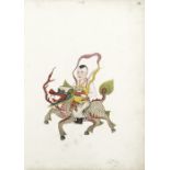 Chinese School, late 18th century Six studies of characters from Chinese folklore unframed