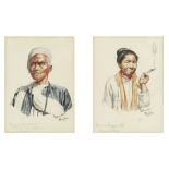 Maung Su Yatanabon (Burmese, 1903-1965) Four portraits of Burmese sitters including a priest, eld...