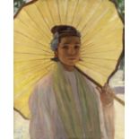 Sir Gerald Festus Kelly RA, KCVO, PRA (British, 1879-1972) 'Ma-Thein-Kin, with her Yellow Parasol'