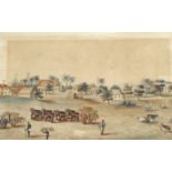 English School, early 19th century A colonial plantation scene unframed