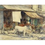 Mortimer Luddington Menpes RI, RBA, RE (British, 1855-1938) The corner of a fruit market, India