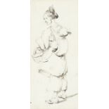 George Chinnery RHA (Tipperary 1774-1852 Macau) Study of a Chinese woman with a baby on her back