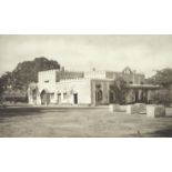 COLONIAL LIFE - INDIA Large photograph of a crenelated bungalow, 1920s