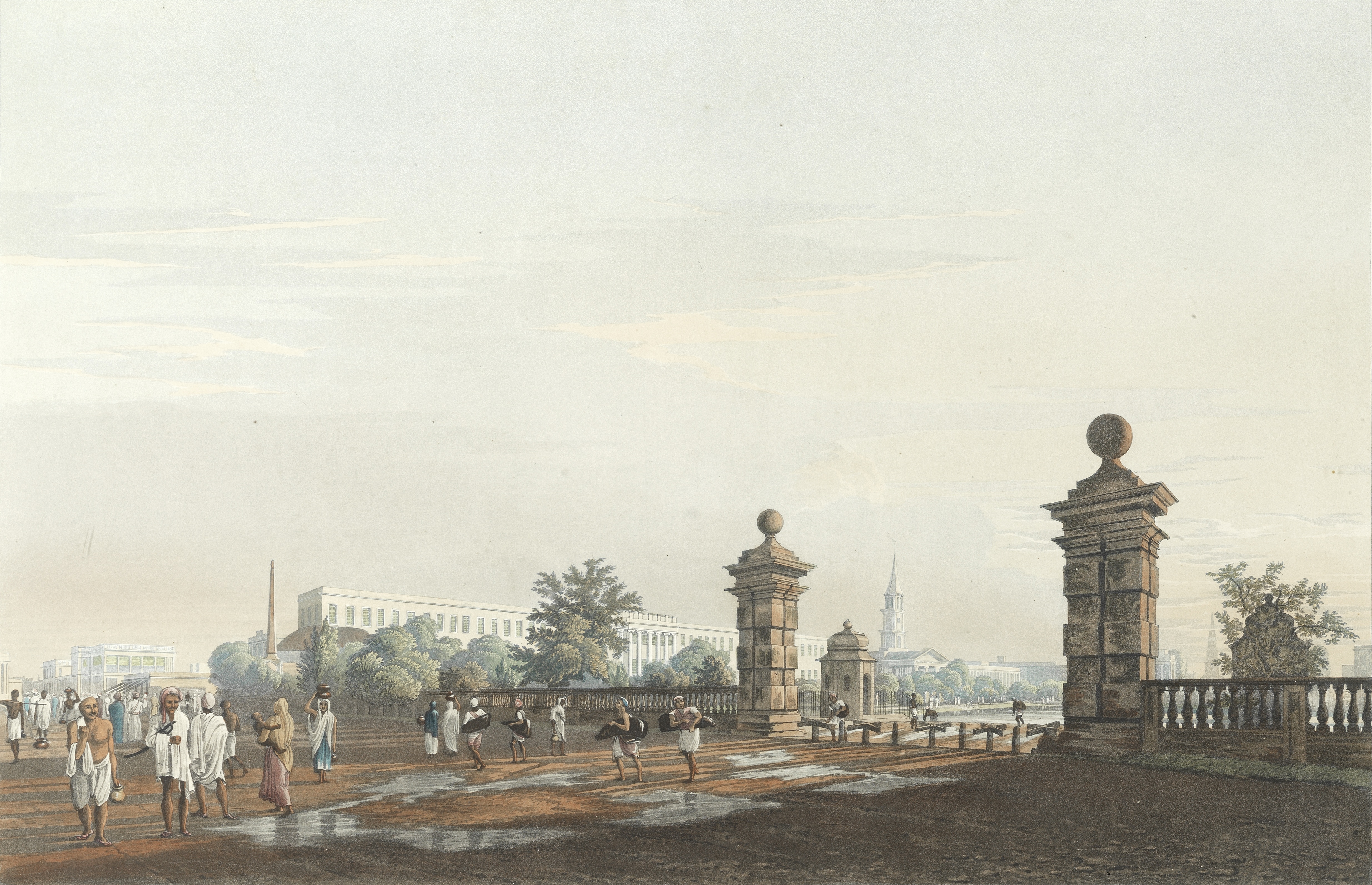 James Baillie Fraser (British, 1783-1856) 'A View of Tank Square [Calcutta], from the West'; and ...