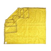 A coverlet of yellow damask silk French, Late 18th century
