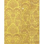 A set of three panels of yellow silk and linen brocatelle Italian, 17th century