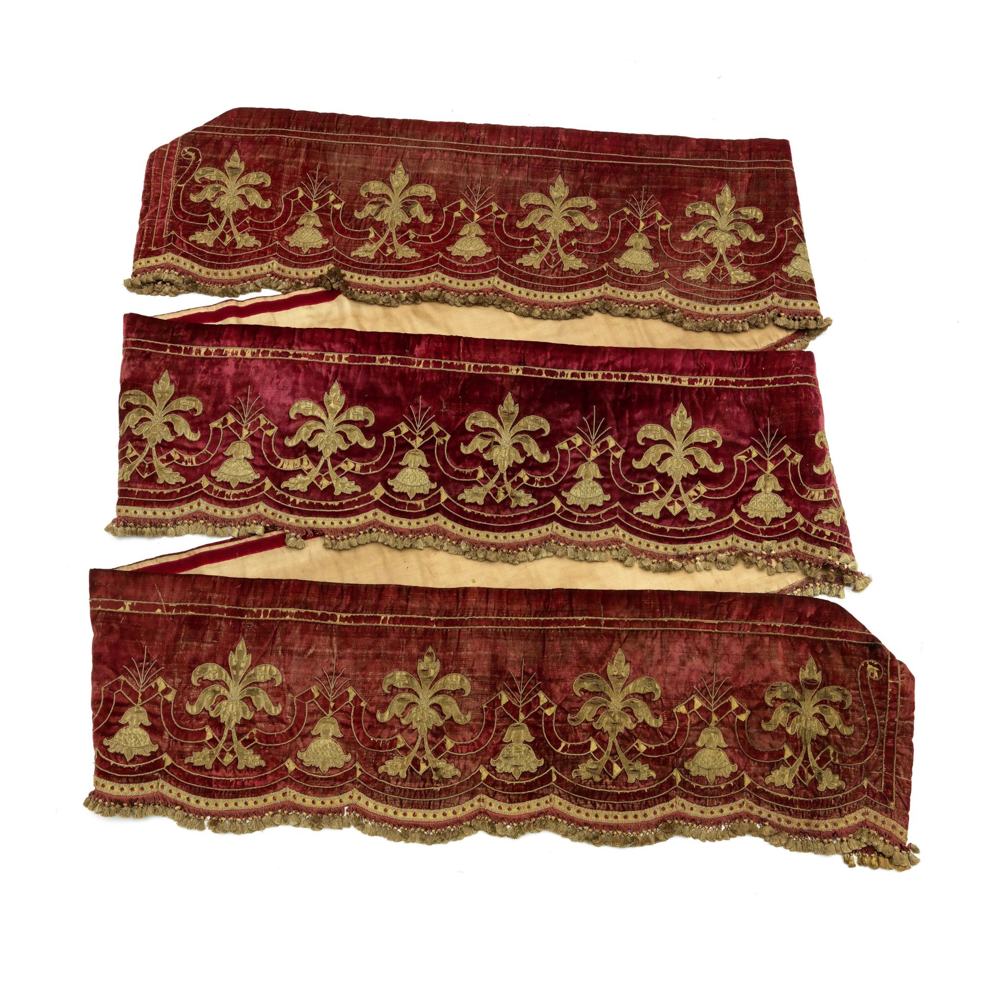 A long crimson velvet pelmet Italian, early 19th century