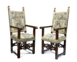 A pair of late 17th century armchairs Probably Spanish (2)