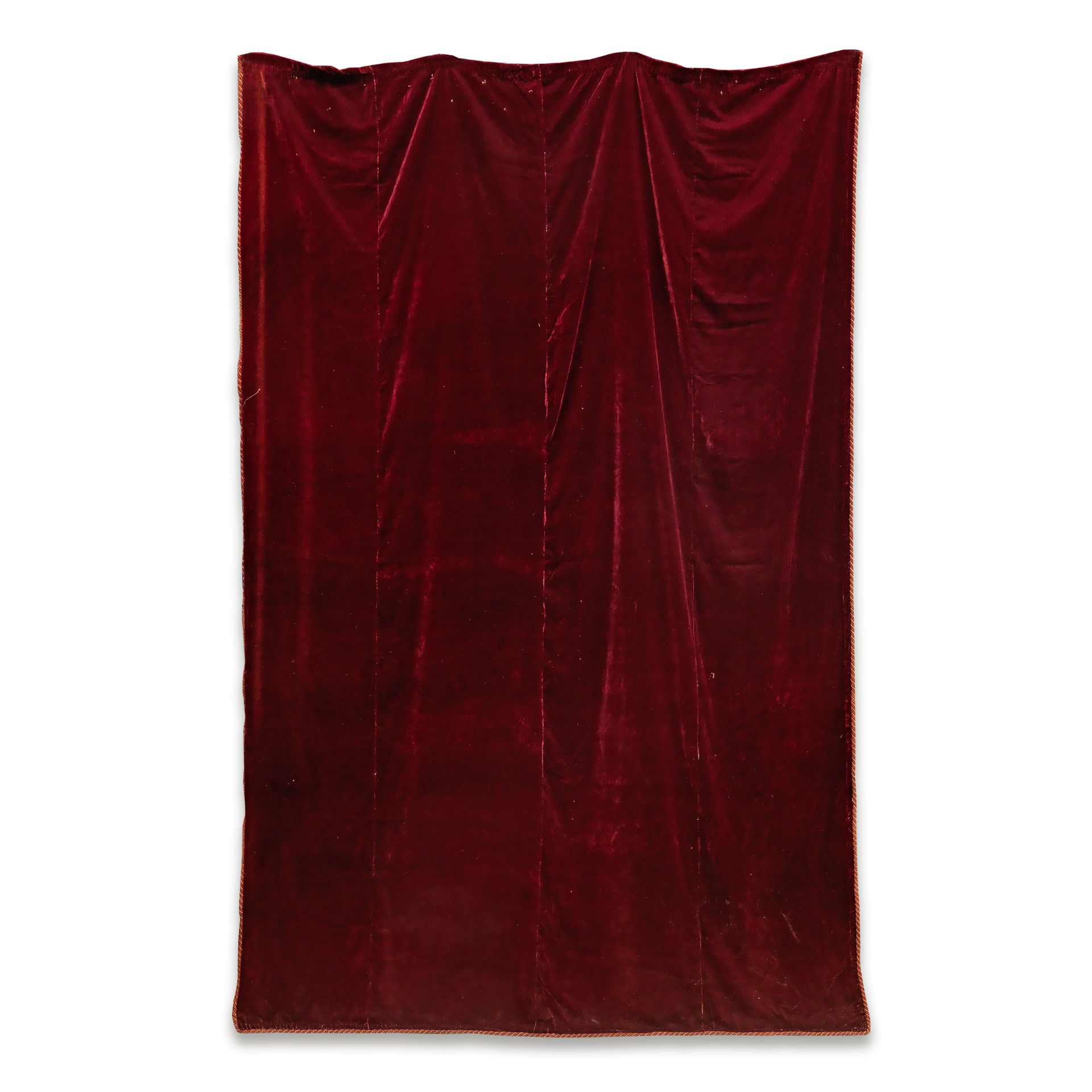 A curtain of red wool pile 'plush'