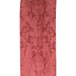 A pilaster hanging of red silk and linen brocatelle French, 17th century