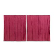 A set of four burgundy cotton curtains ((4))