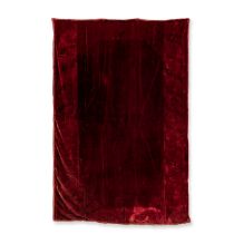 A curtain of 18th century crimson silk velvet Probably Italian