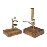 Two Pocket Microscopes, English, early 19th century, (2)