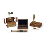 A Group of Three Microscopes, English, 19th century, (3)