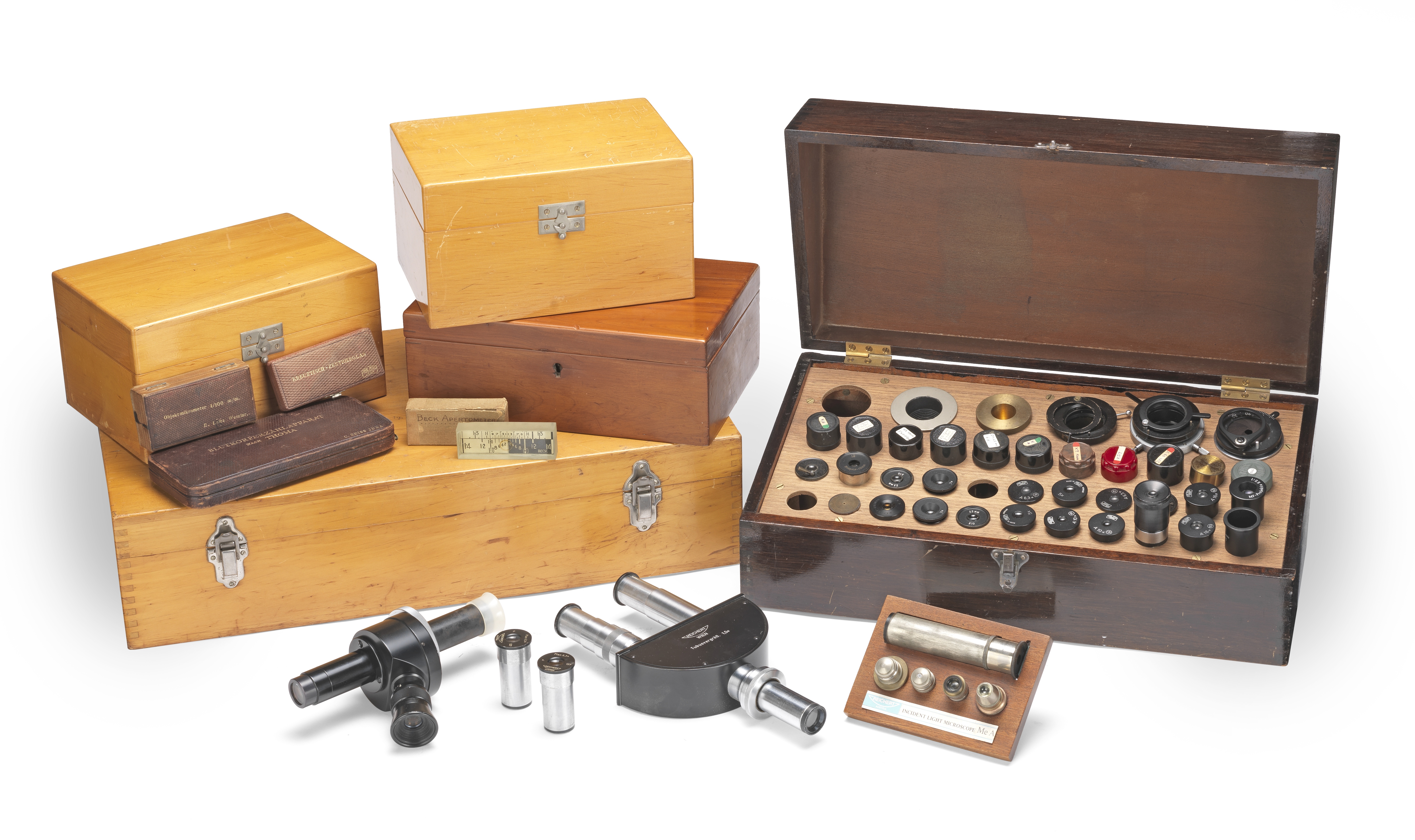 A Collection of Microscope Accessories, 20th century,