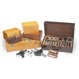 A Collection of Microscope Accessories, 20th century,