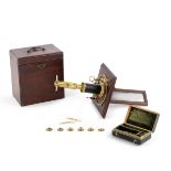 A rare John Cuff mahogany and brass solar microscope, English, mid 18th century,